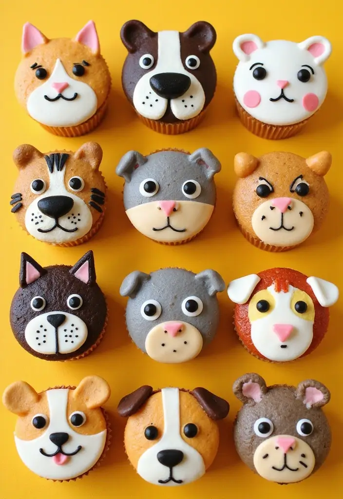 27 Easy Cupcake Decorating Ideas for Every Occasion - 3. Animal Face Cupcakes