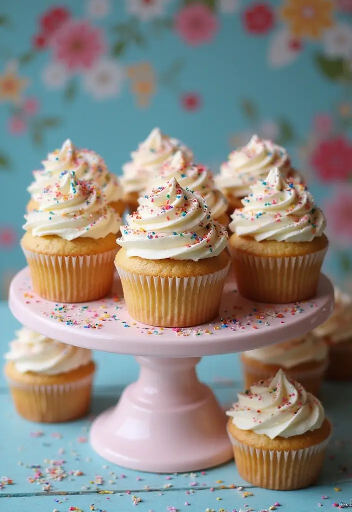 27 Easy Cupcake Decorating Ideas for Every Occasion - 5. Sprinkles Galore Cupcakes