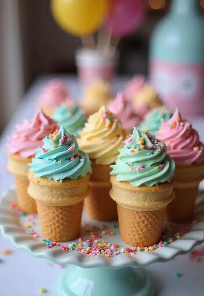 27 Easy Cupcake Decorating Ideas for Every Occasion - 7. Cupcake Cones