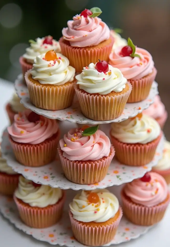 27 Easy Cupcake Decorating Ideas for Every Occasion - 9. Mini Cupcake Towers