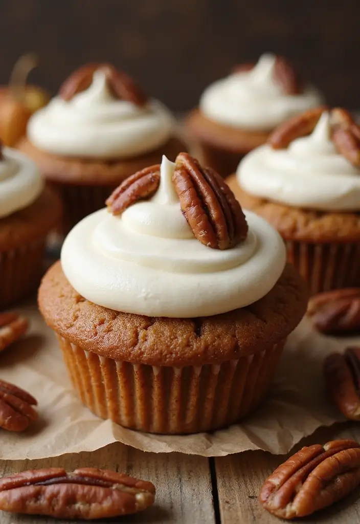 27 Fall Cupcake Ideas That Taste Like Cozy Season - 18. Pecan Pie Cupcakes