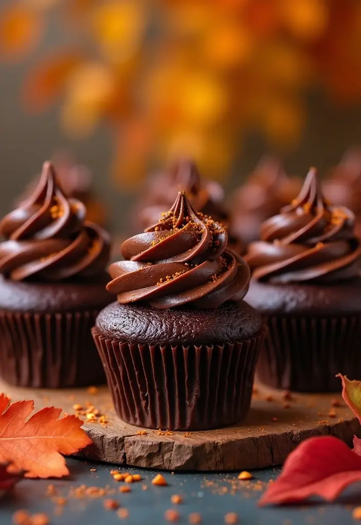 27 Fall Cupcake Ideas That Taste Like Cozy Season - 22. Aztec Chocolate Cupcakes