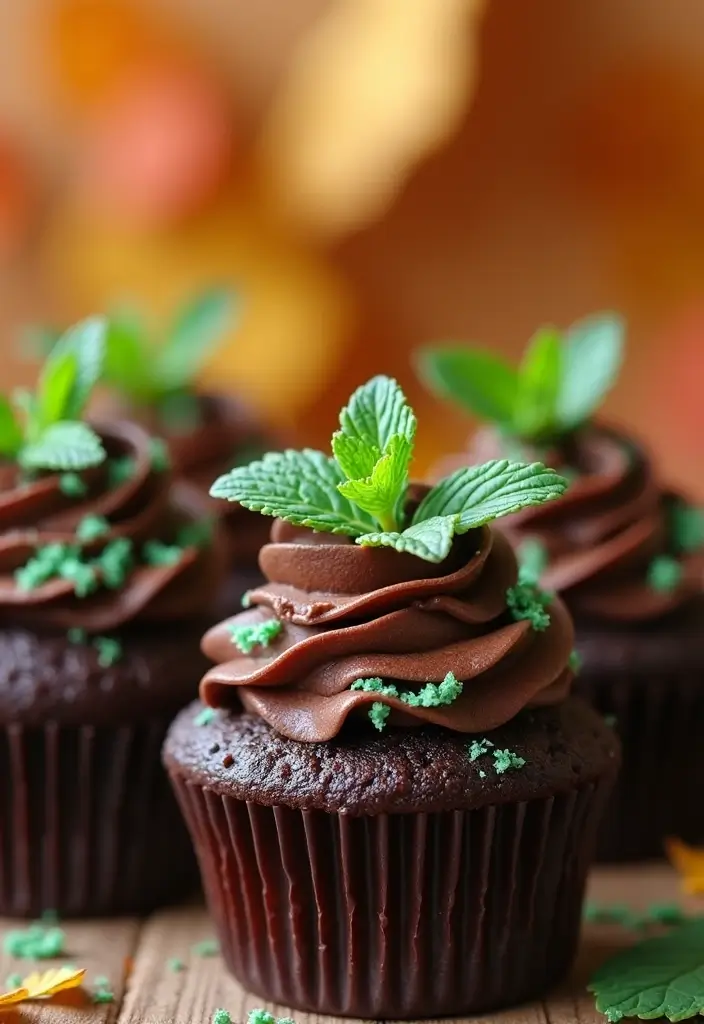 27 Fall Cupcake Ideas That Taste Like Cozy Season - 25. Chocolate Mint Cupcakes