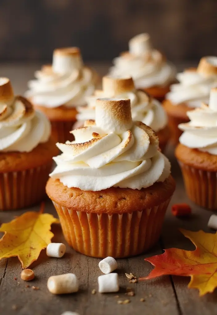 27 Fall Cupcake Ideas That Taste Like Cozy Season - 7. Sweet Potato Cupcakes with Marshmallow Frosting