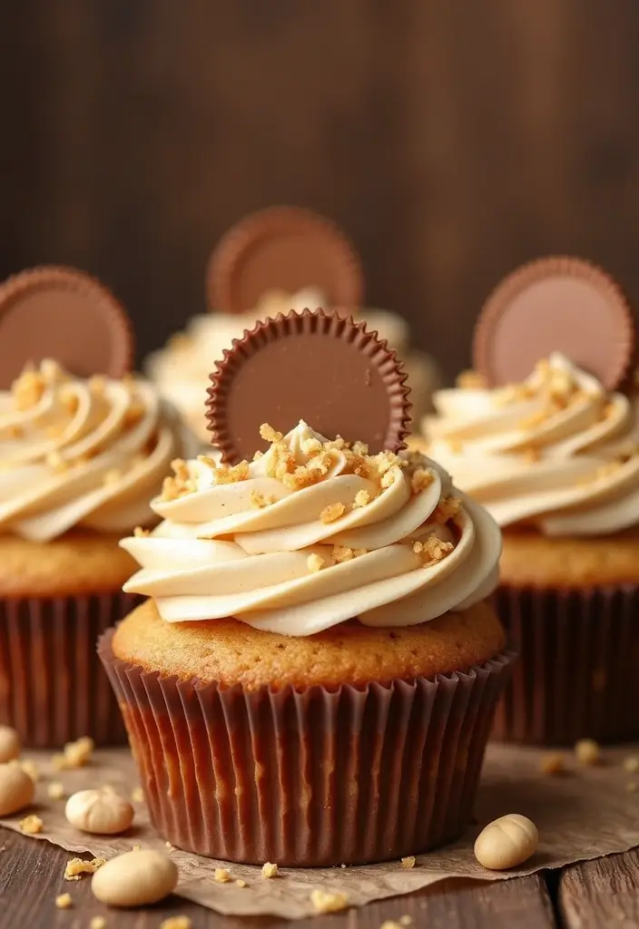 27 Fall-Inspired Cupcake Decorating Ideas You’ll Fall For - 19. Peanut Butter Cupcakes