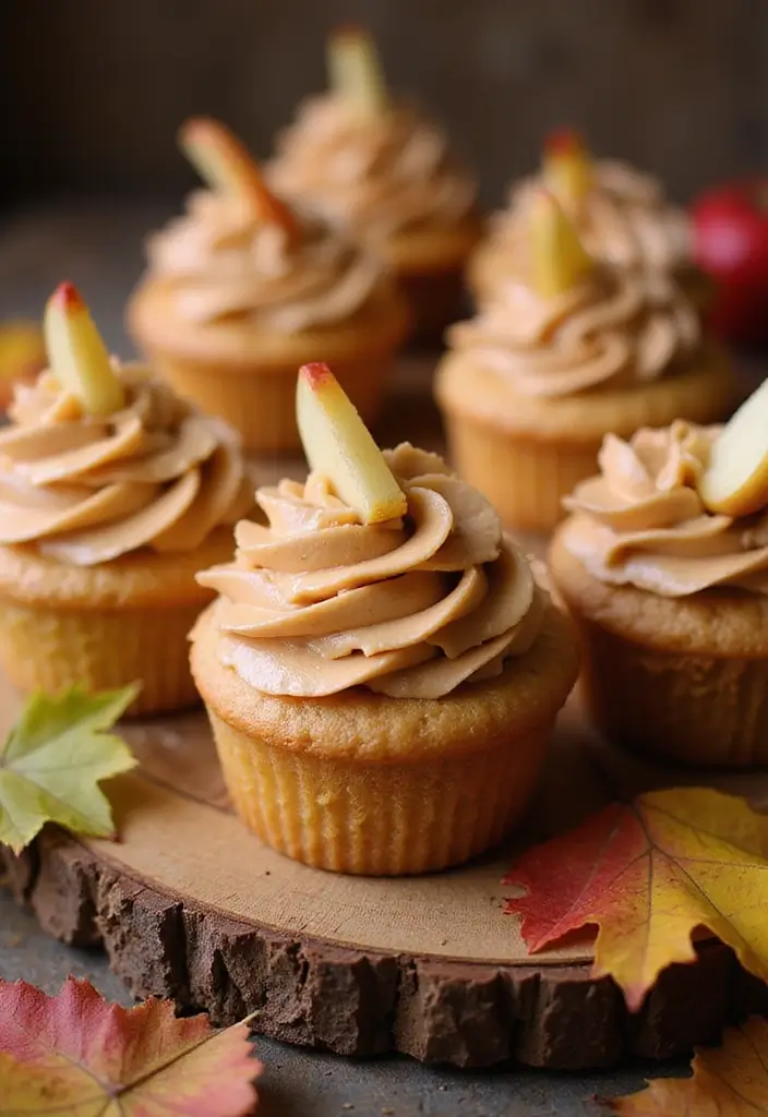 27 Fall-Inspired Cupcake Decorating Ideas You’ll Fall For - 2. Caramel Apple Cupcakes