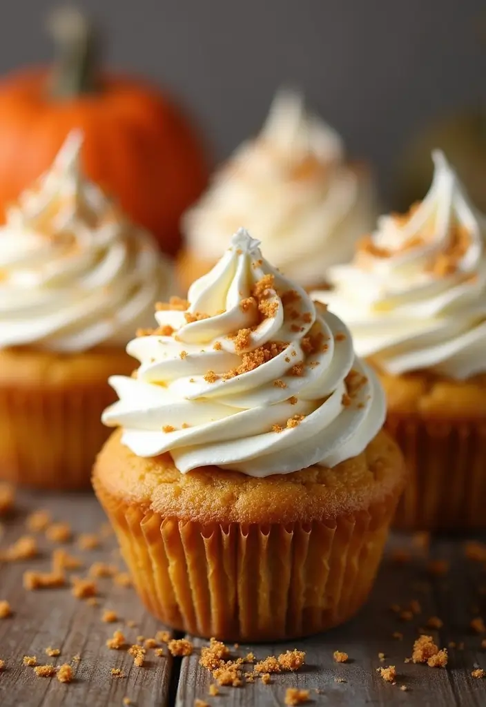 27 Fall-Inspired Cupcake Decorating Ideas You’ll Fall For - 5. Pumpkin Cheesecake Cupcakes