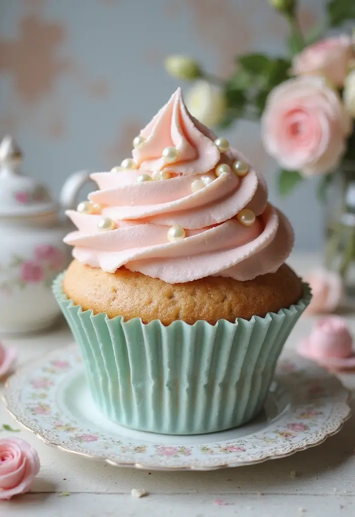 27 Giant Cupcake Ideas for a Show-Stopping Centerpiece - 10. Vintage Tea Party Cupcake