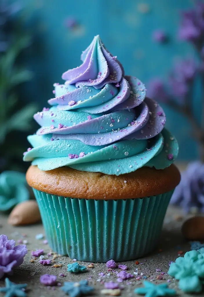 27 Giant Cupcake Ideas for a Show-Stopping Centerpiece - 14. Magical Mermaid Cupcake
