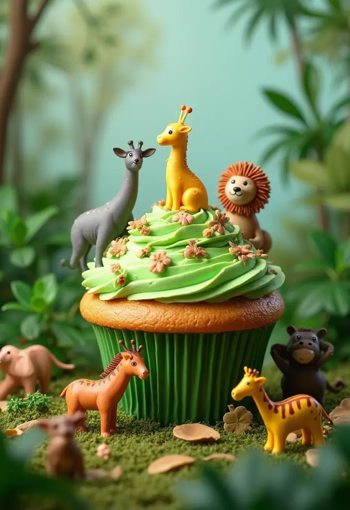 27 Giant Cupcake Ideas for a Show-Stopping Centerpiece - 20. Adventure-Safari Cupcake