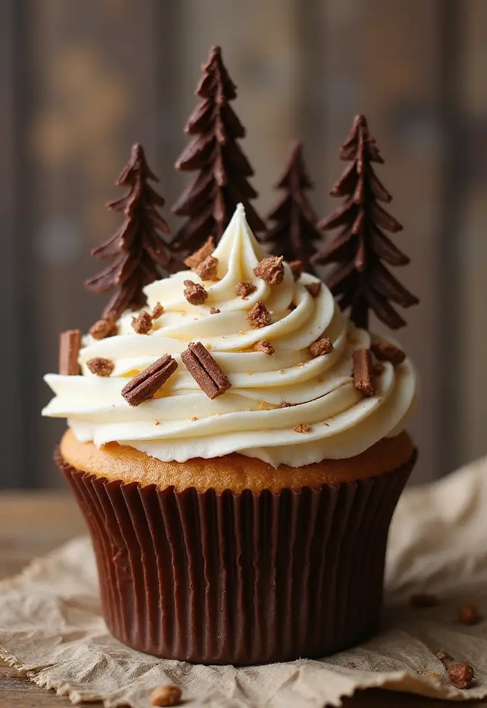 27 Giant Cupcake Ideas for a Show-Stopping Centerpiece - 22. Cozy Cabin Cupcake