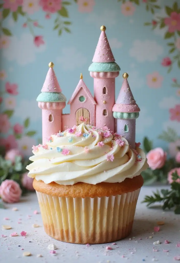 27 Giant Cupcake Ideas for a Show-Stopping Centerpiece - 3. Fairy Tale Castle Cupcake