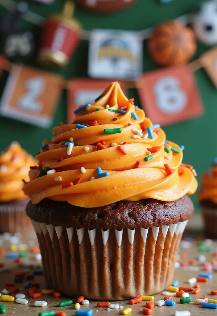 27 Giant Cupcake Ideas for a Show-Stopping Centerpiece - 7. Sports Fanatic Cupcake