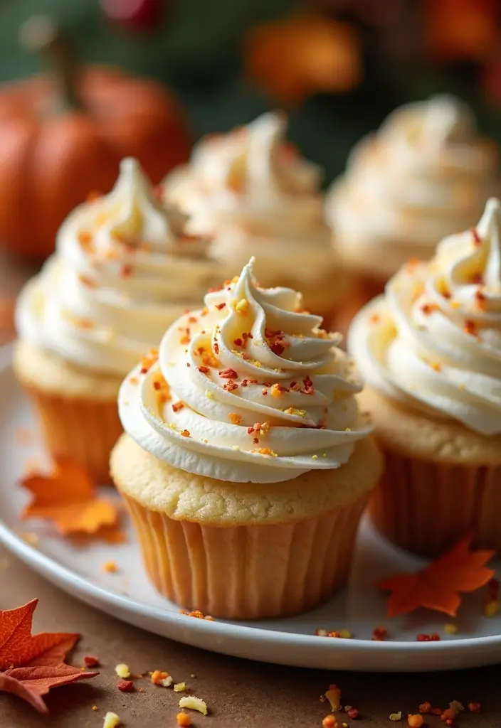 27 Thanksgiving Cupcake Ideas for a Sweet Holiday Touch - 11. Vanilla Bean Cupcakes