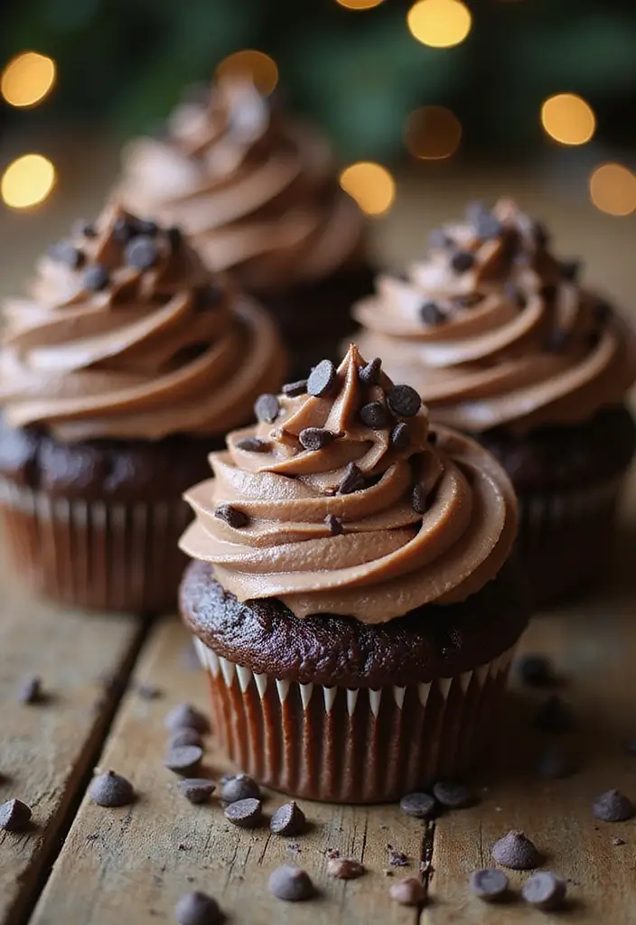 27 Thanksgiving Cupcake Ideas for a Sweet Holiday Touch - 12. Chocolate Chip Cupcakes