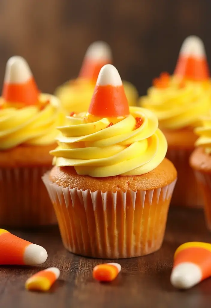 27 Thanksgiving Cupcake Ideas for a Sweet Holiday Touch - 14. Candy Corn Cupcakes