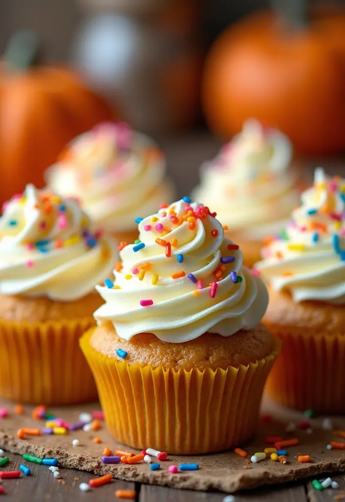 27 Thanksgiving Cupcake Ideas for a Sweet Holiday Touch - 16. Funfetti Thanksgiving Cupcakes