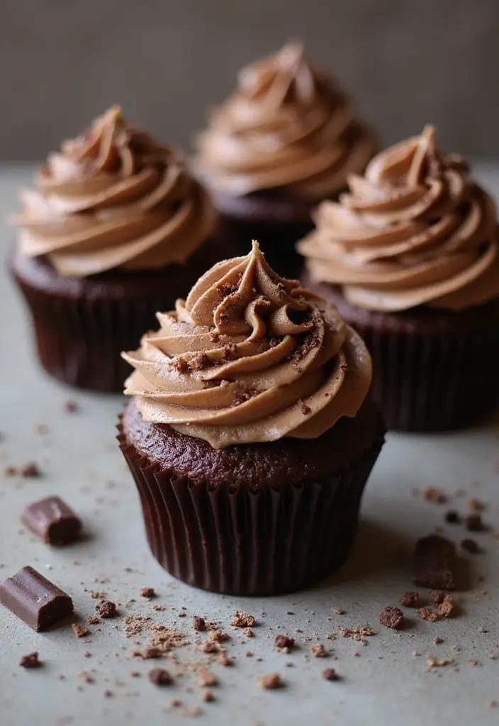 27 Thanksgiving Cupcake Ideas for a Sweet Holiday Touch - 23. Mocha Cupcakes