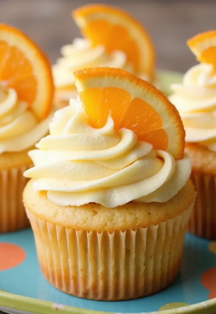 27 Thanksgiving Cupcake Ideas for a Sweet Holiday Touch - 24. Orange Creamsicle Cupcakes