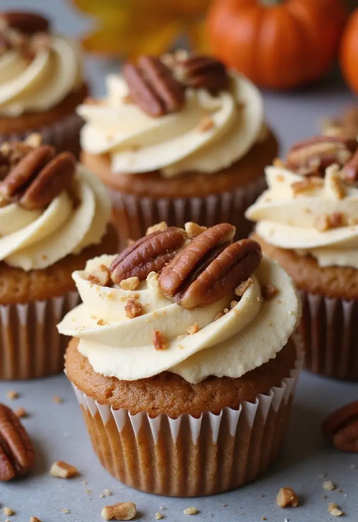 27 Thanksgiving Cupcake Ideas for a Sweet Holiday Touch - 3. Maple Pecan Cupcakes