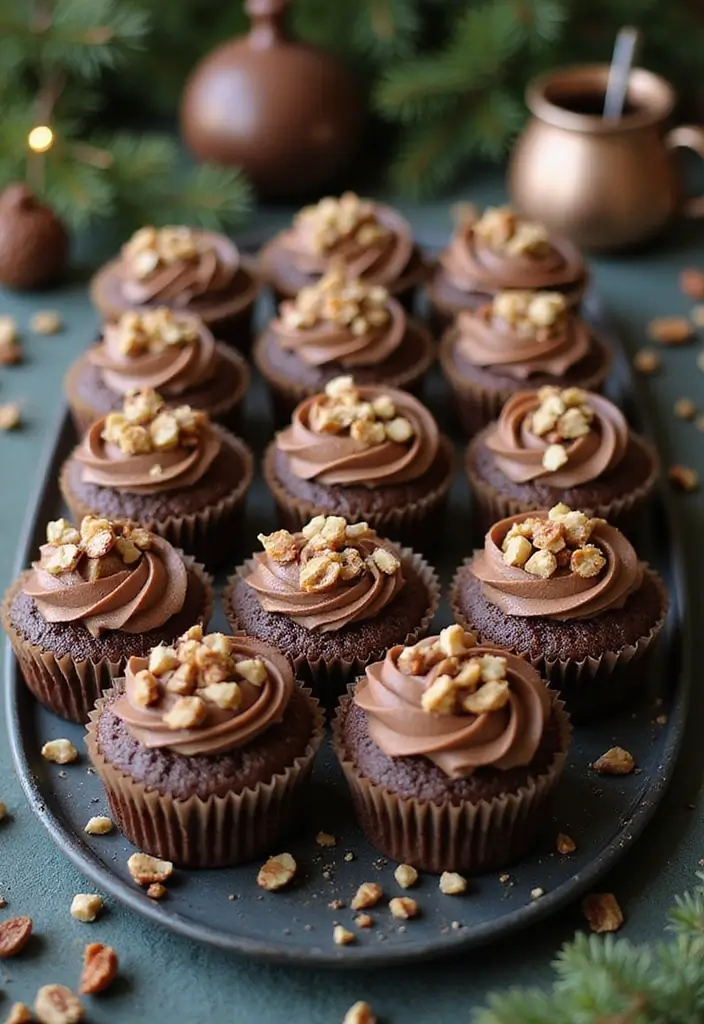 27 Thanksgiving Cupcake Ideas for a Sweet Holiday Touch - 6. Chocolate Hazelnut Cupcakes