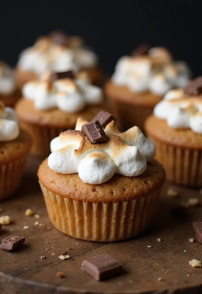 30 Adorable Cupcake Ideas for Baby Showers and Parties - 10. S'mores Cupcakes