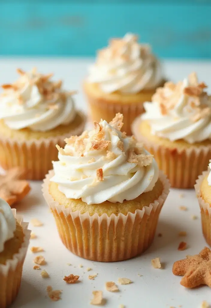 30 Adorable Cupcake Ideas for Baby Showers and Parties - 12. Coconut Cream Cupcakes