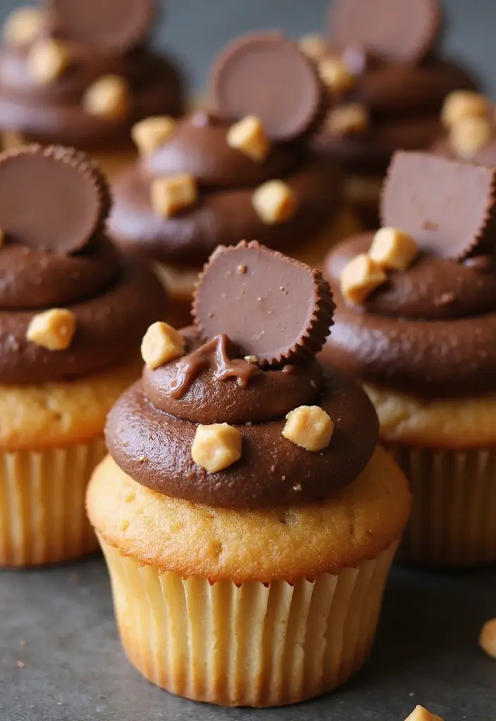 30 Adorable Cupcake Ideas for Baby Showers and Parties - 13. Peanut Butter Cup Cupcakes