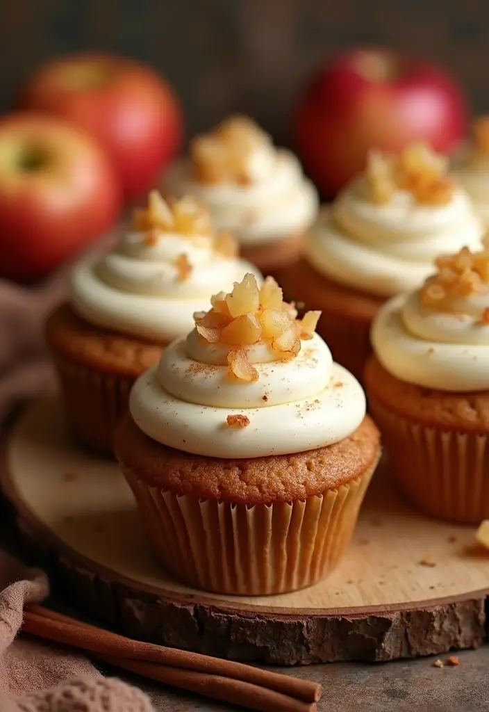 30 Adorable Cupcake Ideas for Baby Showers and Parties - 20. Spiced Apple Cupcakes