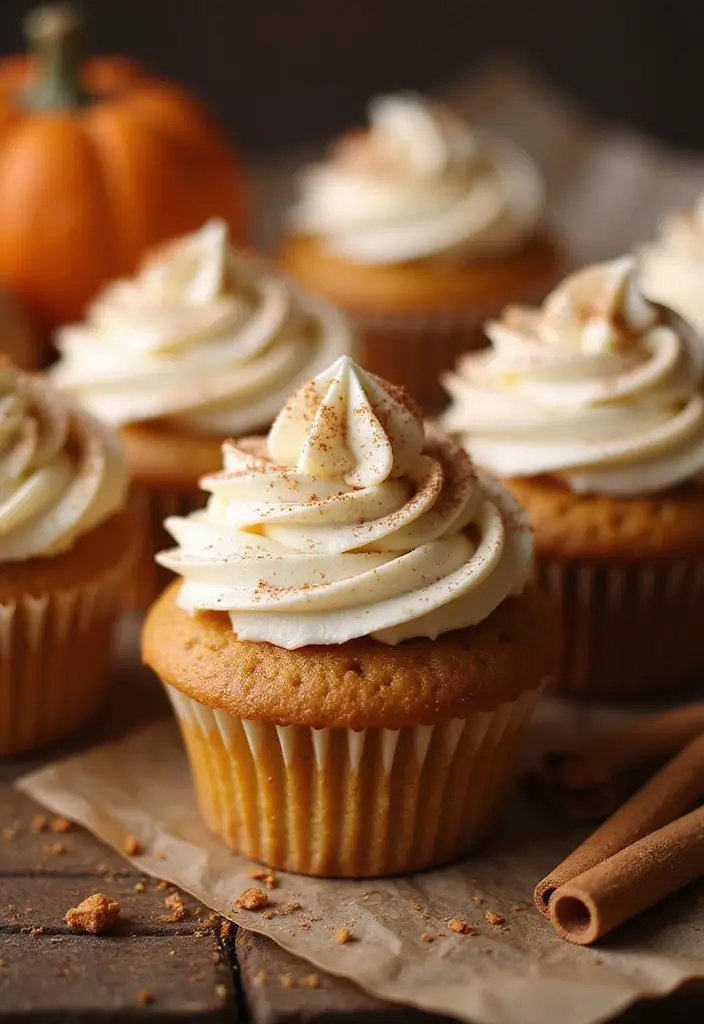 30 Adorable Cupcake Ideas for Baby Showers and Parties - 22. Pumpkin Spice Cupcakes