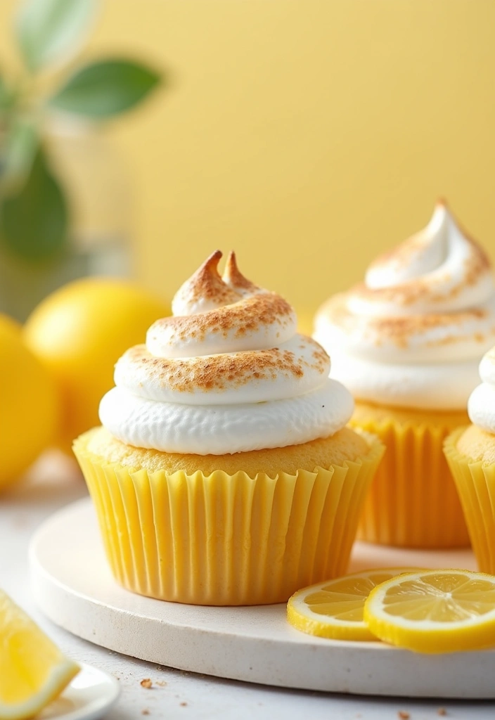 30 Adorable Cupcake Ideas for Baby Showers and Parties - 25. Lemon Meringue Cupcakes