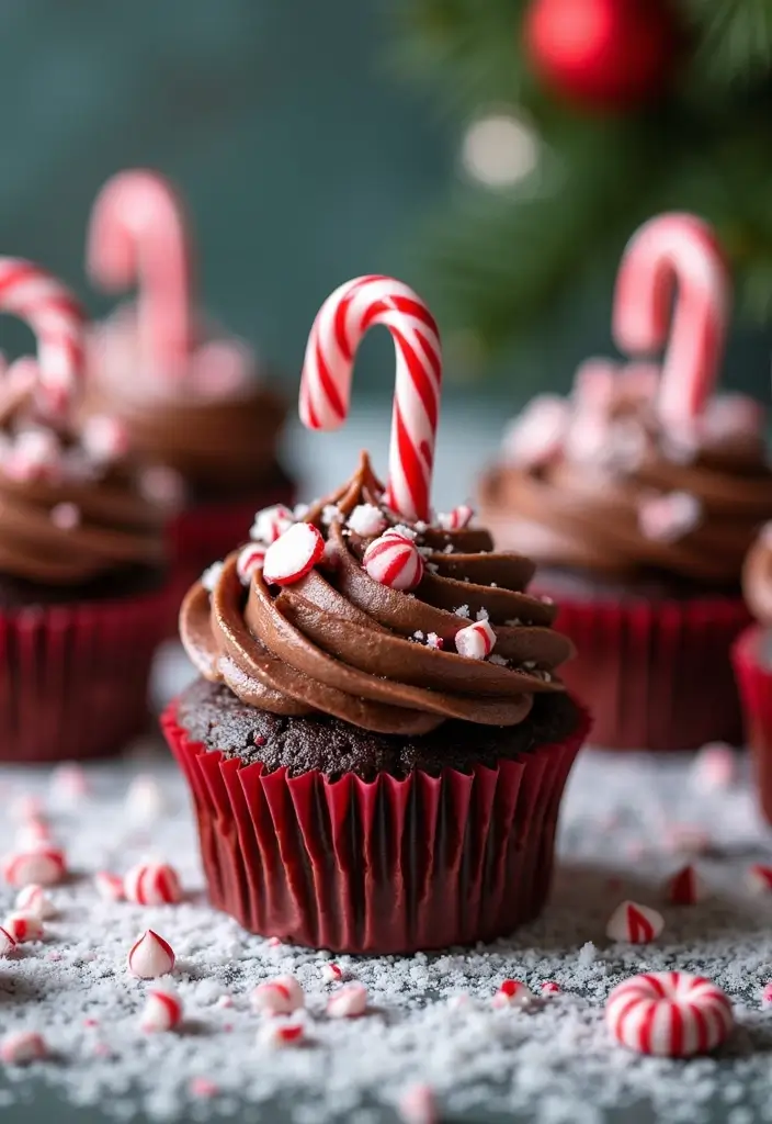 30 Adorable Cupcake Ideas for Baby Showers and Parties - 27. Peppermint Bark Cupcakes