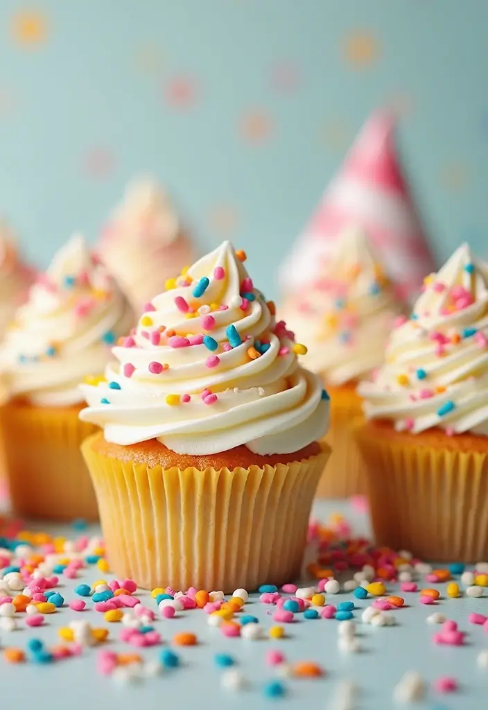 30 Adorable Cupcake Ideas for Baby Showers and Parties - 8. Funfetti Cupcakes