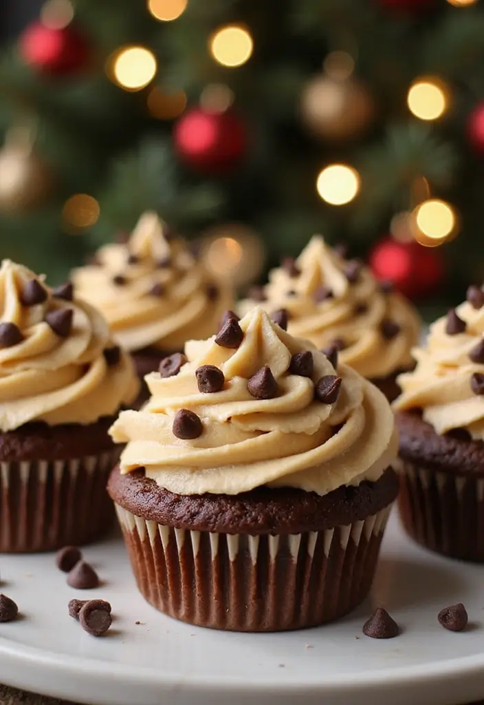 30 Adorable Cupcake Ideas for Parties and Celebrations - 18. Chocolate Chip Cookie Dough Cupcakes