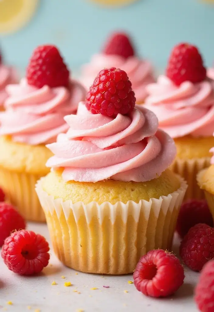 30 Adorable Cupcake Ideas for Parties and Celebrations - 26. Raspberry Lemonade Cupcakes