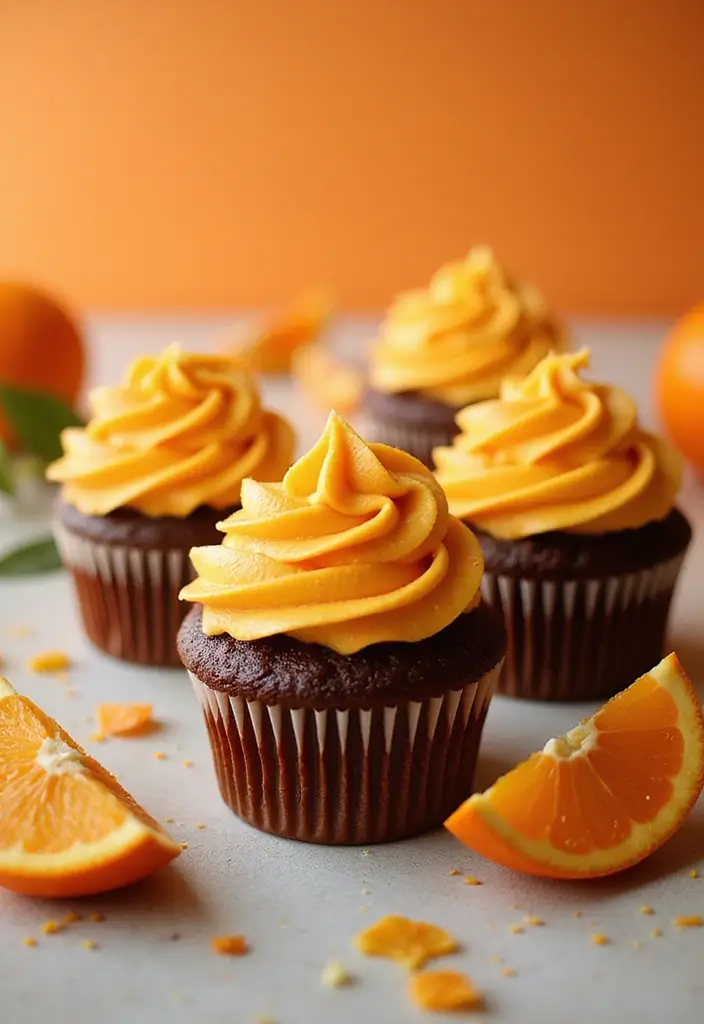 30 Adorable Cupcake Ideas for Parties and Celebrations - 28. Chocolate Orange Cupcakes