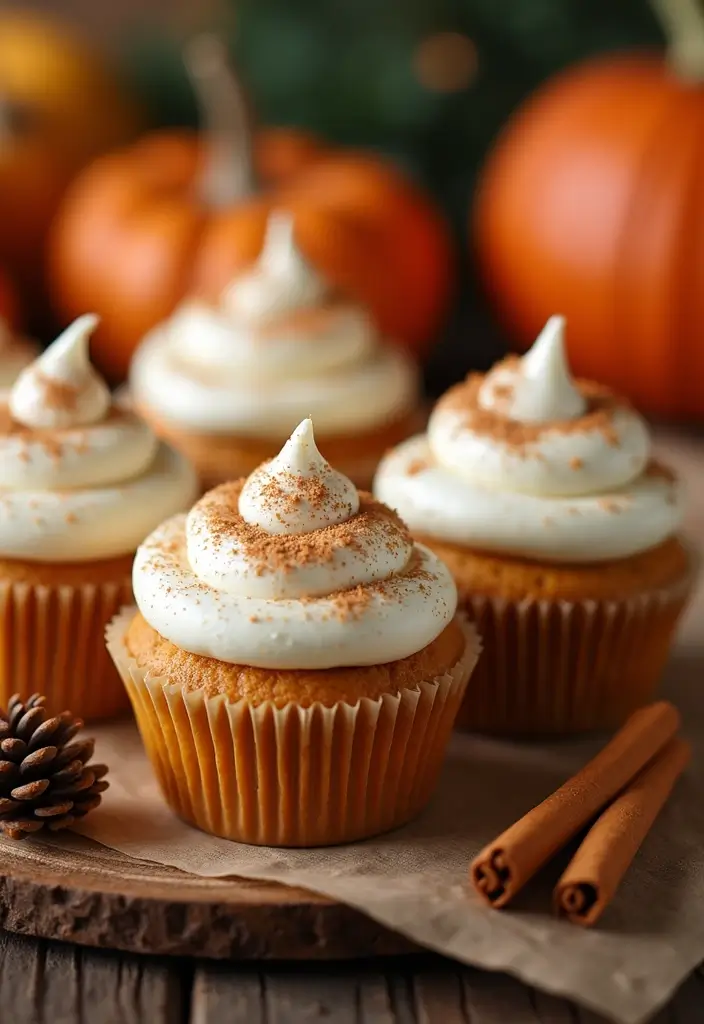 30 Adorable Cupcake Ideas for Parties and Celebrations - 30. Pumpkin Spice Cupcakes
