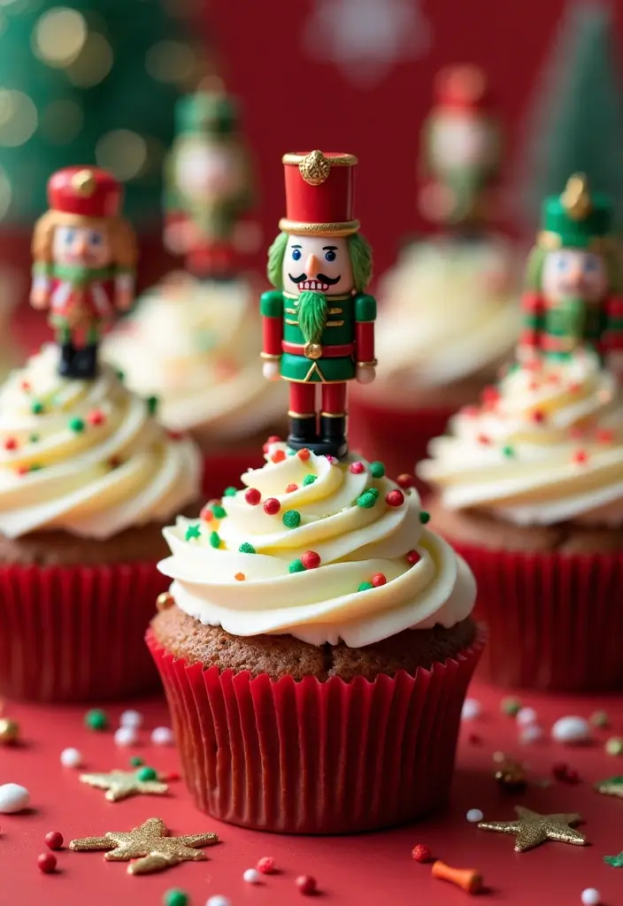 30 Adorable Cupcake Ideas for Parties and Celebrations - 7. Nutcracker Cupcakes