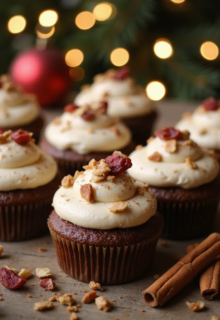 30 Adorable Cupcake Ideas for Parties and Celebrations - 8. Christmas Pudding Cupcakes