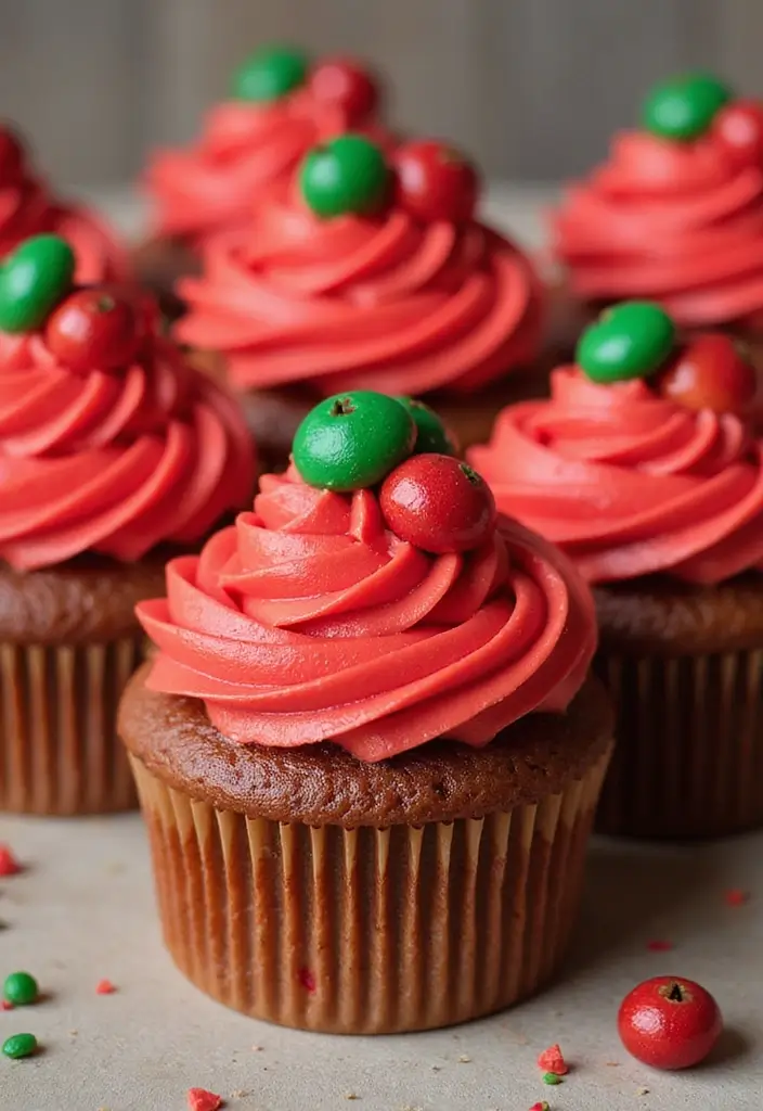 30 Christmas Cupcake Decorating Ideas for Festive Baking - 13. Jingle Bell Cupcakes