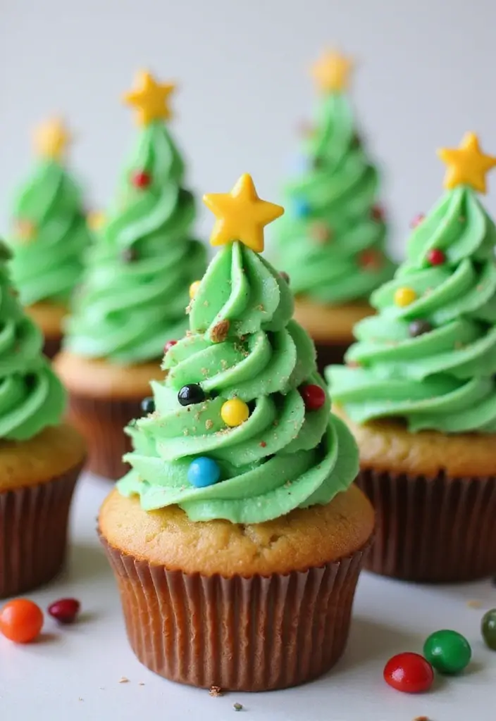 30 Christmas Cupcake Decorating Ideas for Festive Baking - 2. Christmas Tree Delight