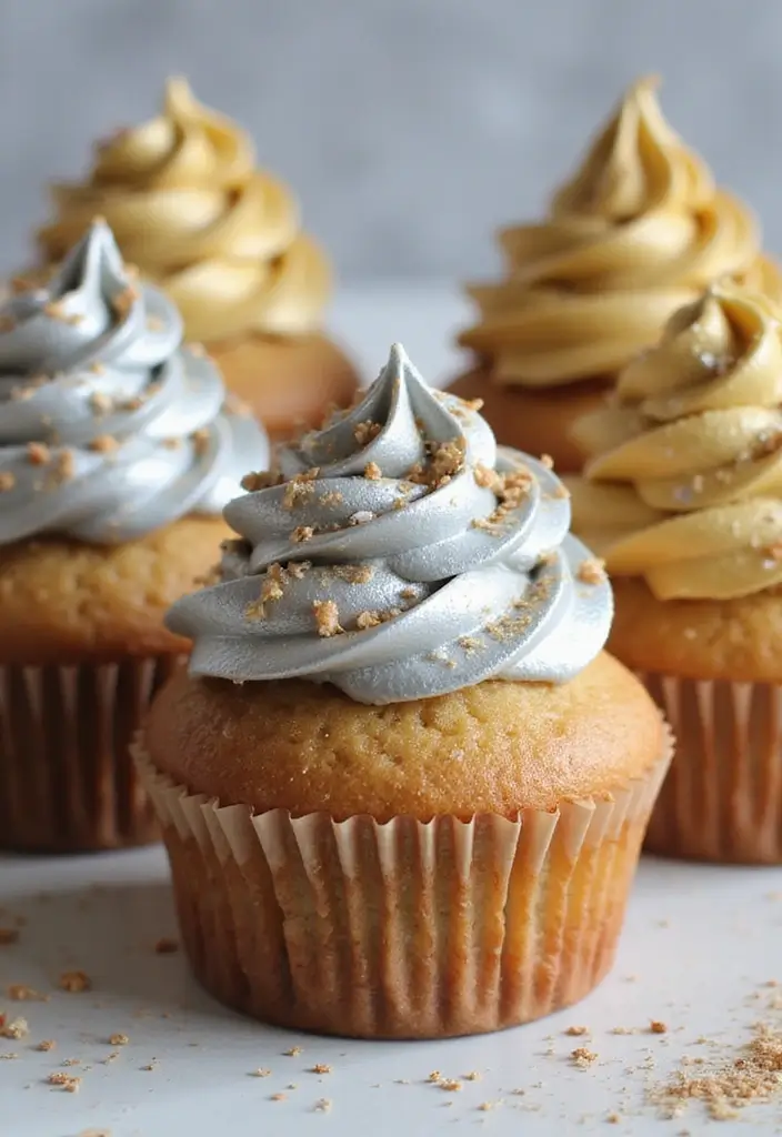 30 Christmas Cupcake Decorating Ideas for Festive Baking - 21. Tinsel Twinkle Cupcakes
