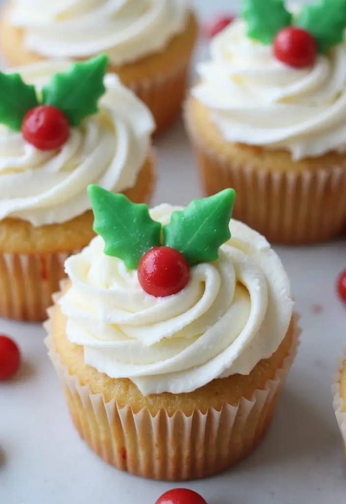 30 Christmas Cupcake Decorating Ideas for Festive Baking - 23. Magical Mistletoe Cupcakes