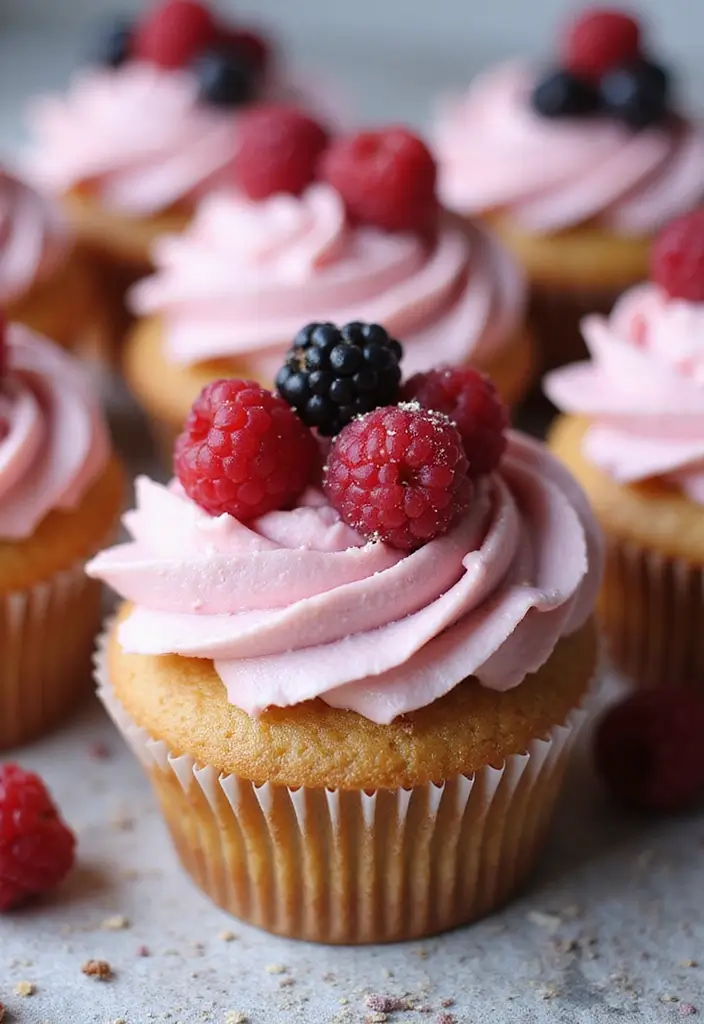 30 Christmas Cupcake Decorating Ideas for Festive Baking - 27. Winter Berry Cupcakes