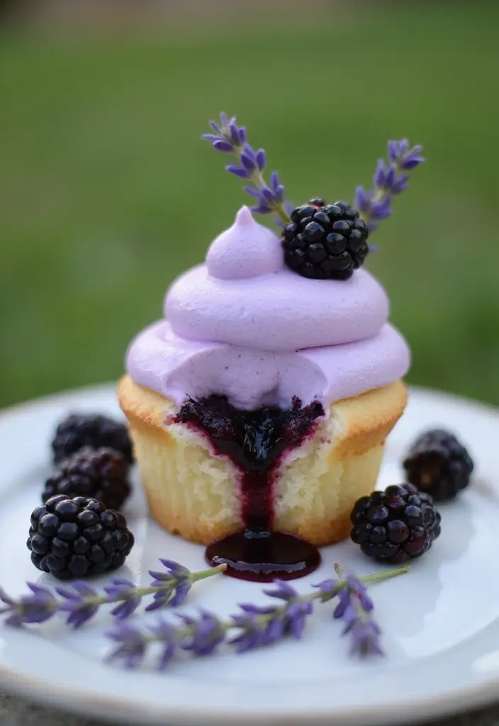 30 Cupcake Filling Ideas That Surprise and Delight - 11. Blackberry Lavender