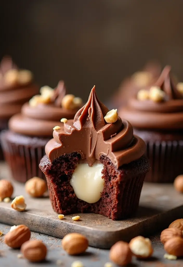 30 Cupcake Filling Ideas That Surprise and Delight - 12. Nutella Hazelnut