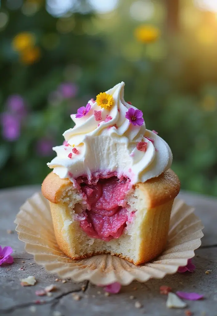 30 Cupcake Filling Ideas That Surprise and Delight - 30. Hibiscus Rose