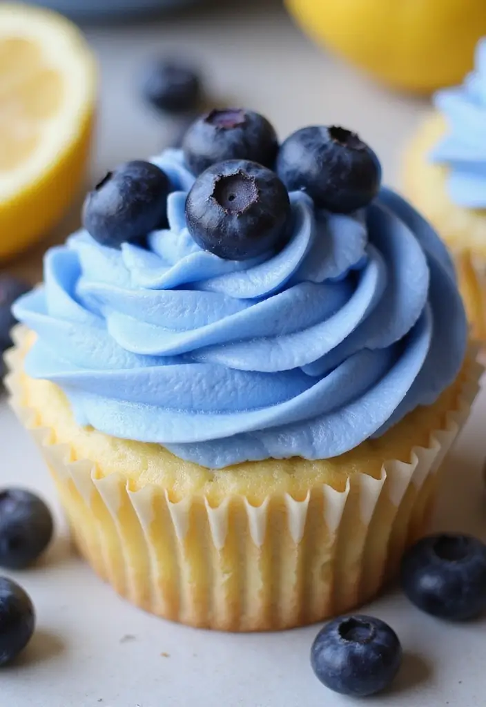 30 Cupcake Frosting Ideas You’ll Want to Lick Off the Spoon - 27. Blueberry Lemon Frosting