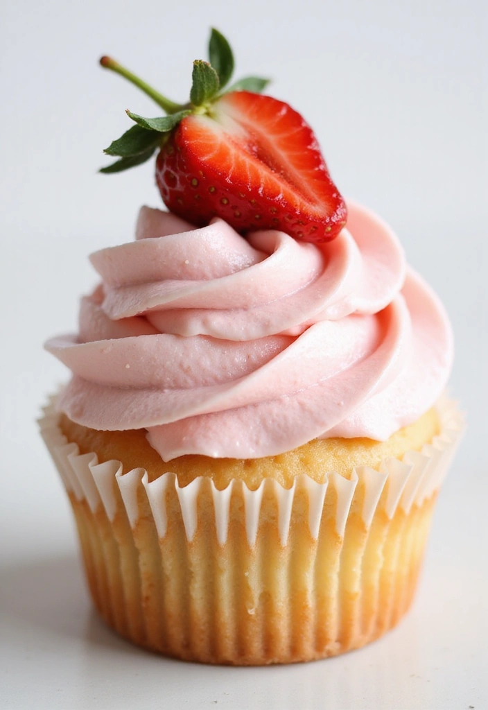 30 Cupcake Frosting Ideas You’ll Want to Lick Off the Spoon - 4. Strawberry Whipped Cream Frosting