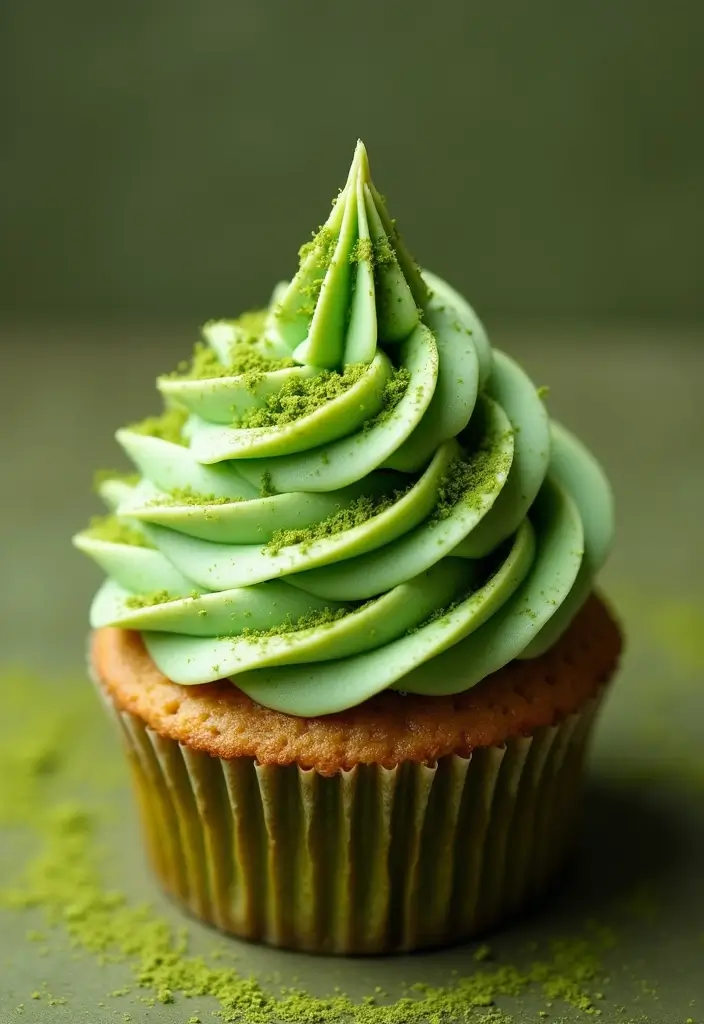 30 Cupcake Frosting Ideas You’ll Want to Lick Off the Spoon - 8. Matcha Green Tea Frosting